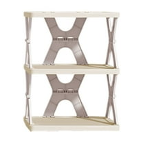 Oggfader No Assembly Folding Shoe Rack - Narrow Plastic Gray for Entryway, Small Space, Lightweight Ventilated, Ideal for Rental & Dorm