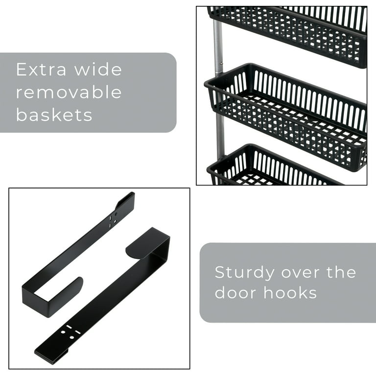 Smart Design Over The Door Adjustable Pantry Organizer Rack W 5 Adjus