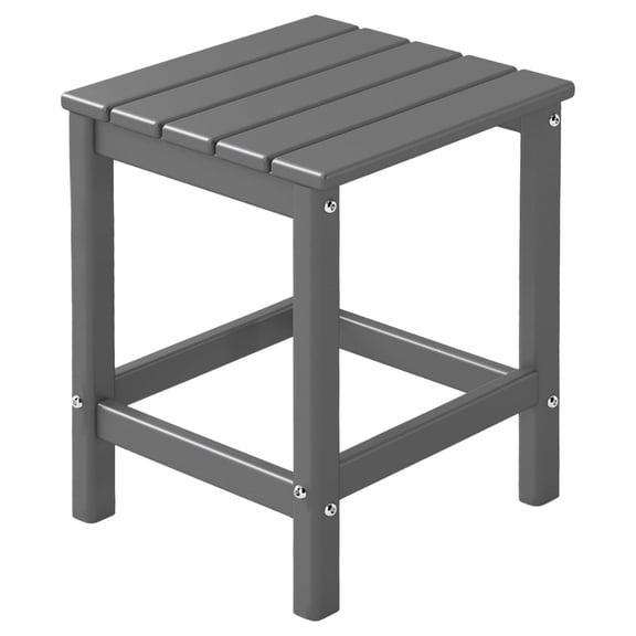 FODINGHILL Outdoor Side Table,All Weather HDPE Adirondack Patio Table,Square End Table for Pool Balcony Deck Porch Lawn Backyard,Grey