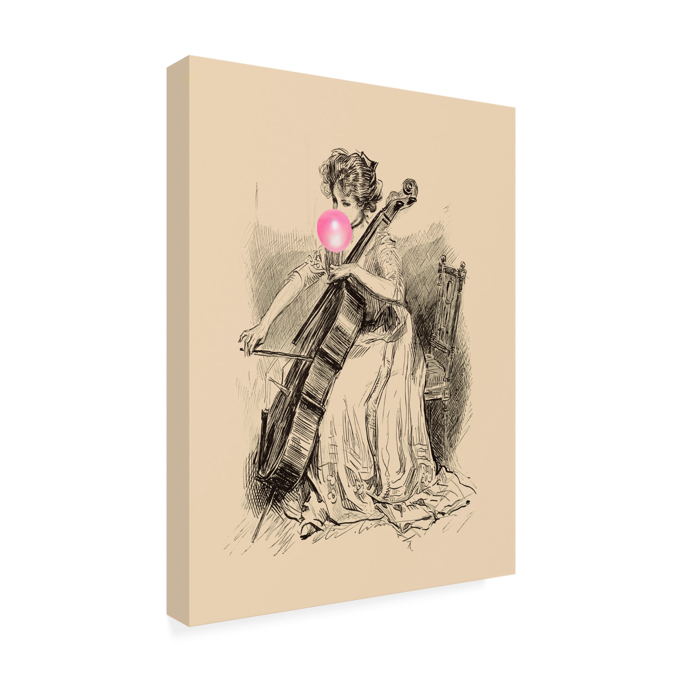 Canvas Wall Art - Alicia Longley 'Victorian Ladies Misbehaving IV' Wall Art for Living Room, Bedroom, or Office Décor by Trademark Fine Art - 35 x 47 Inches