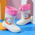 thumbnail image 4 of Toddler Rain Boots,Girls Rain Boots Detachable Covers Cute Bunny Dinosaur Lightweight Booties,Boys Rain Boots,Z01 White,11-11.5 Years, 4 of 5