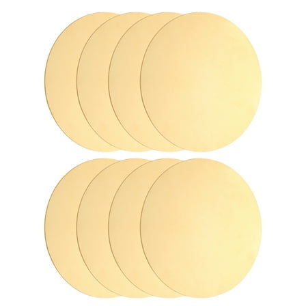 8pcs Brass Sheets, 0.03" Thickness x 2.36" Diameter Brass Round Plate H62 Brass Metal Sheet for Crafting Carving Stamping DIY Handicrafts Models Repairs, Yellow