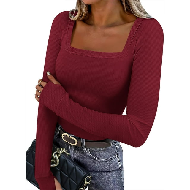 Chandails à Manches Longues Confortables pour Femmes pour Sortir Hauts à Manches Longues pour Femmes Hauts à Manches Longues Ajustés pour Femmes Hauts Basiques à Manches Longues Hauts pour Femmes
