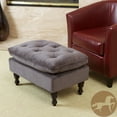 thumbnail image 6 of Cordoba Contemporary Button Tufted Fabric Ottoman, Gray, 6 of 12