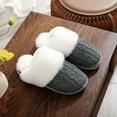 thumbnail image 3 of Mostsola Womens Slippers Plush Furry Lined Scuff Slippers Knitted Cozy Slip on Shoes House Slippers, 3 of 8