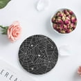 thumbnail image 4 of FMSHPON Halloween Bat Set of 4 Round Coaster for Drinks, Absorbent Ceramic Stone Coasters Cup Mat with Cork Base for Home Kitchen Room Coffee Table Bar Decor, 4 of 6