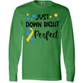 thumbnail image 3 of Inktastic Just Down RIght Perfect Down Syndrome Awareness Ribbon Long Sleeve T-Shirt, 3 of 5