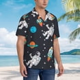 thumbnail image 3 of Kll Men'S Hawaiian Shirt Short Sleeve Button Down Beach Shirts-Space, 3 of 7