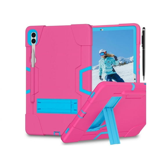 Case for Samsung Galaxy Tab S10 Plus/S9 Plus/S9 FE Plus 12.4 inch with Kickstand, Heavy Duty Shockproof Protective Cover with Pencil Holder, Stylus Pen