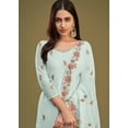 thumbnail image 2 of Pakistani Bridal Wear Light Mint Blue Georgette Embroidered Gharara Suit, 2 of 2