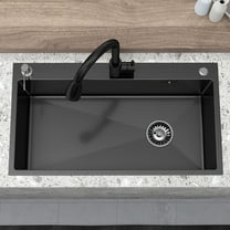 28" x 18" Undermount Kitchen Sink Black Stainless Steel Single Sink Modern Durable Kitchen Essentials With Accessories