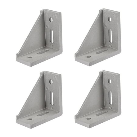 

Corner Bracket Gusset 80mm x 80mm for 4040 Series Aluminum Extrusion Profile 4 Pcs (Silver)
