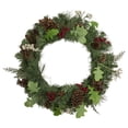 thumbnail image 2 of Northlight Decorated Natural Pine and Berry Artificial Christmas Wreath, 24-Inch, Unlit, 2 of 7