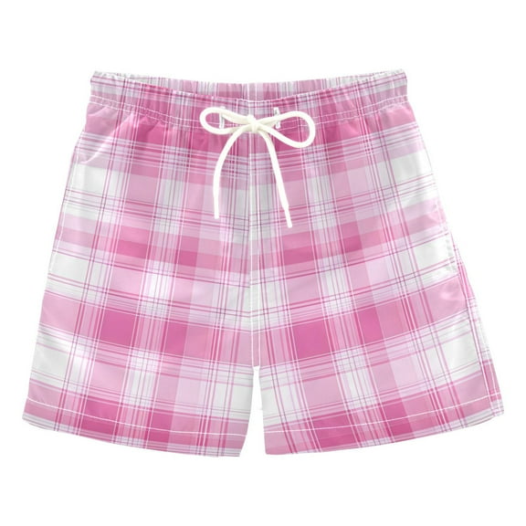 Light Pink Line Boys Swim Trunks Quick Dry Boy Swim Shorts for 3-14 Years