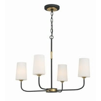 Crystorama Niles 4 Light Black Forged & Modern Gold Chandelier - 29"W x 21.5"H