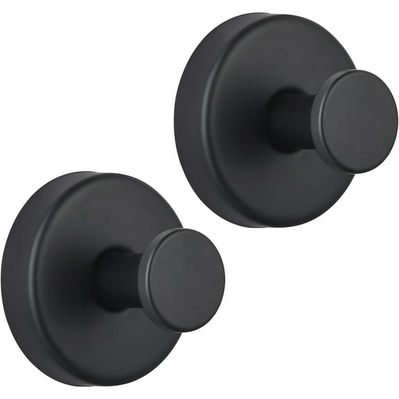 Suction Cup Hooks for Shower/Bathroom Heavy Duty Removable for Towels, Robes, Loofah - No Drill Stainless Steel Hooks for Glass, Mirror, Tile, Kitchen (2-Pack)