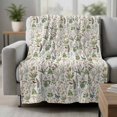 thumbnail image 2 of Botanical Blanket Soft Cozy Warm Throw Blanket for Couch, Plush Fuzzy Flannel Fleece Blankets for Sofa, Vintage Floral Wildflower Country Leaf Plant Bed Blankets Lightweight Gifts for Women, 32"x48", 2 of 9