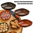 thumbnail image 2 of Kitchen Wood Grain Plastic Square Plate, 5. 46 Inch Dishwasher Safe Serving Dish for Daily Meals and Dining, 2 of 10