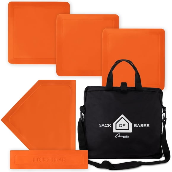 Set de bases Champion Sports con saco para bases, naranja
