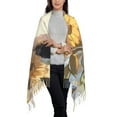 thumbnail image 2 of Fotbe Clear Sky Cute Sunflower Panda Print Womens Fall Winter Scarf Tassel Soft Warm Blanket Scarves Womens Shawl Wraps, 2 of 8