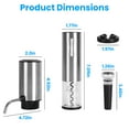 thumbnail image 2 of Moclever 4 in 1 Electric Wine Opener Set, Rechargeable Wine Aerator, Bottle Opener, Foil Cutter, Vacuum Stopper, Gifts for Men Women, Silver, 2 of 12
