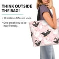 thumbnail image 2 of Balery Swan And Flowers2 Bolsa Tote Estilo Estético con Cremalleras, Bolsa de Hombro, Bolsa de Compras Grande y Plegable, 2 of 8