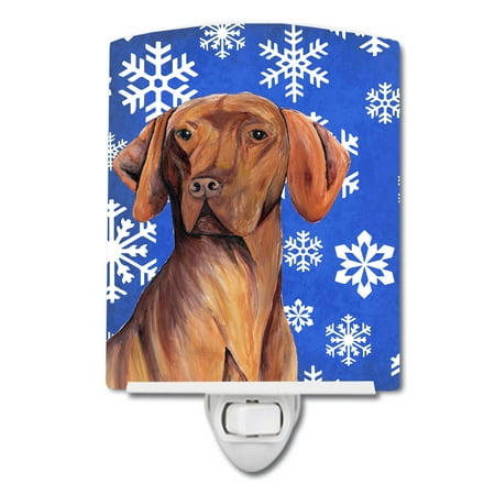 

Caroline s Treasures SC9378CNL Vizsla Winter Snowflakes Holiday Ceramic Night Light 6x4x3 multicolor