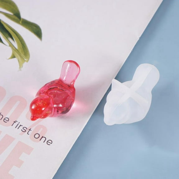 3D Bird Silicone Molds Resin Casting Molds For UV Resin Epoxy Resin Jewelry Making White 47x26x25mm