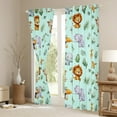 thumbnail image 3 of Manfei Kawaii Zoo Animal Blackout Curtains Set of 2 (52x84 Each) for Teen, Cute Lion Giraffe Window Curtains, Leaf Cactus Plant Curtains and Drapes, Living Room Curtains Decor, 3 of 6