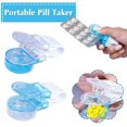 thumbnail image 2 of Blue portable pill extractor mobile pill dispenser, pill packaging opening aid tool, for the elderly, disabled, personal pill organizer box, 2 of 5