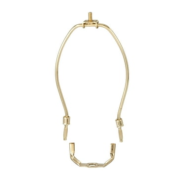 B&P Lamp® 14 Inch Heavy Duty Lamp Shade Harp Holder, Brass Plated Steel Finish