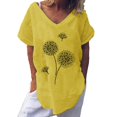 thumbnail image 1 of Pompotops Mode T-shirt à Manches Courtes Imprimé Col Rond Ample pour Femmes, 1 of 6
