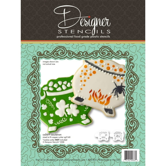 Halloween Cauldron-St. Patrick's Day Pot of Gold Cookie Stencil Set (no cutter) by Designer Stencils