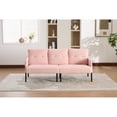 thumbnail image 5 of Leumius Oversized Sofa Couch for Living Room,68" Corduroy Upholstered Couch with Metal Legs & Side Pockets for Bedroom, Office or Apartment,Pink, 5 of 11