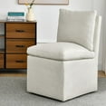 thumbnail image 1 of DUHOME Chaise de Salle à Manger Sans Accoudoirs Rembourrée avec Roulettes, Chaise d'Appoint en Lin pour Salon, Canapé Simple avec 4 Roulettes pour Chambre Lecture Attente Cuisine Salle à Manger, 1 of 4