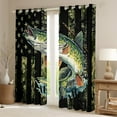 thumbnail image 3 of Feelyou Rustic Bass Fish Black Out Curtains, Green Camo American Flag Curtains Pack of 2 (42x63 Each), Hunting and Fishing Bedroom Curtains, Window Curtains Home Decor, 3 of 7