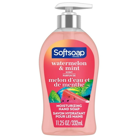 Pompe de savon liquide pour les mains hydratant Softsoap Watermelon & Mint, 332 mL Savon liquide