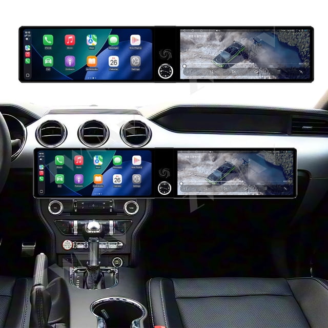 ZWNAV Dual 12.3 inch Screen Car Radio For Ford Mustang 2015-2019 Android GPS Navigation Multimedia Video Player Stereo Receiver Head Unit