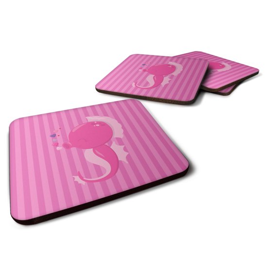 Pink Seahorse Foam Coaster Set of 4 Pink