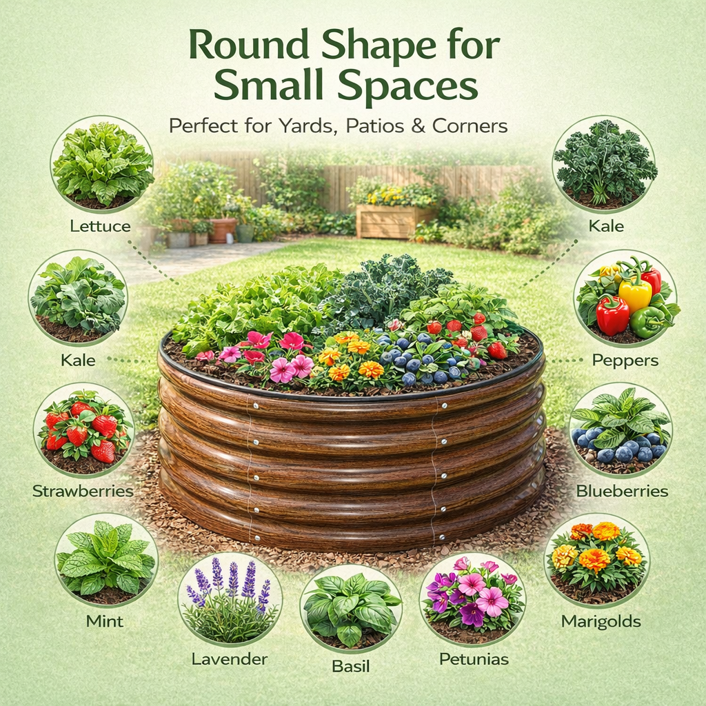 SnugNiture Raised Garden Bed Outdoor,  17" Tall 3-Pack 2x2 ft Galvanized Steel Garden Boxes for Vegetables, Herbs, Flowers, Brown