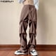 thumbnail image 2 of INCERUN 2024 Pantalones de estilo coreano para hombre, diseño deconstructivo, ropa de calle informal, pantalones de pierna ancha sólidos que combinan con todo, tallas S-5XL, 2 of 5