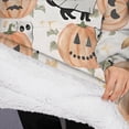 thumbnail image 3 of Oversized Wearable Blanket Hoodie,Halloween Cats and Pumpkins Pattern Sherpa Blanket Hoodie with Super Pockets,Super Warm Fuzzy Pullover for Women & Men, 3 of 6