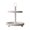 old white, variant on Two Tray Display Stand with Wooden Bead Trim and Top Handle, Round Farmhouse for Vanity and Entryway Decor