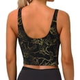 thumbnail image 4 of Uemuo Gold Gloss Outline Floral Pattern Women's Sports Bra - High Impact Support, Breathable, and Comfortable Athletic Bra for Running, Yoga, and Workouts, 4 of 9