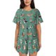 thumbnail image 1 of Balery Veterinary Clinics Conjunto de Pijama para Mujer con Estampado, Dos Piezas de Manga Corta y Shorts, Ropa de Dormir Suave con Cuello Redondo y Bolsillos-3X-Large, 1 of 6