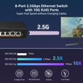 thumbnail image 2 of Switch Ethernet YuanLey de 10 puertos, 8x2,5G y 2x10G RJ45, sin ventilador, 2 of 6