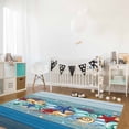 thumbnail image 3 of Area Rugs Indoor Non-Slip Rectangle Rug 5x7 Ft Summer Starfish Coral Shell Sea Animals Teal Wood Grain Rug Rubber Backing Floor Mats Non Shedding Home Decor Carpet for Entryway Living Room, 3 of 8