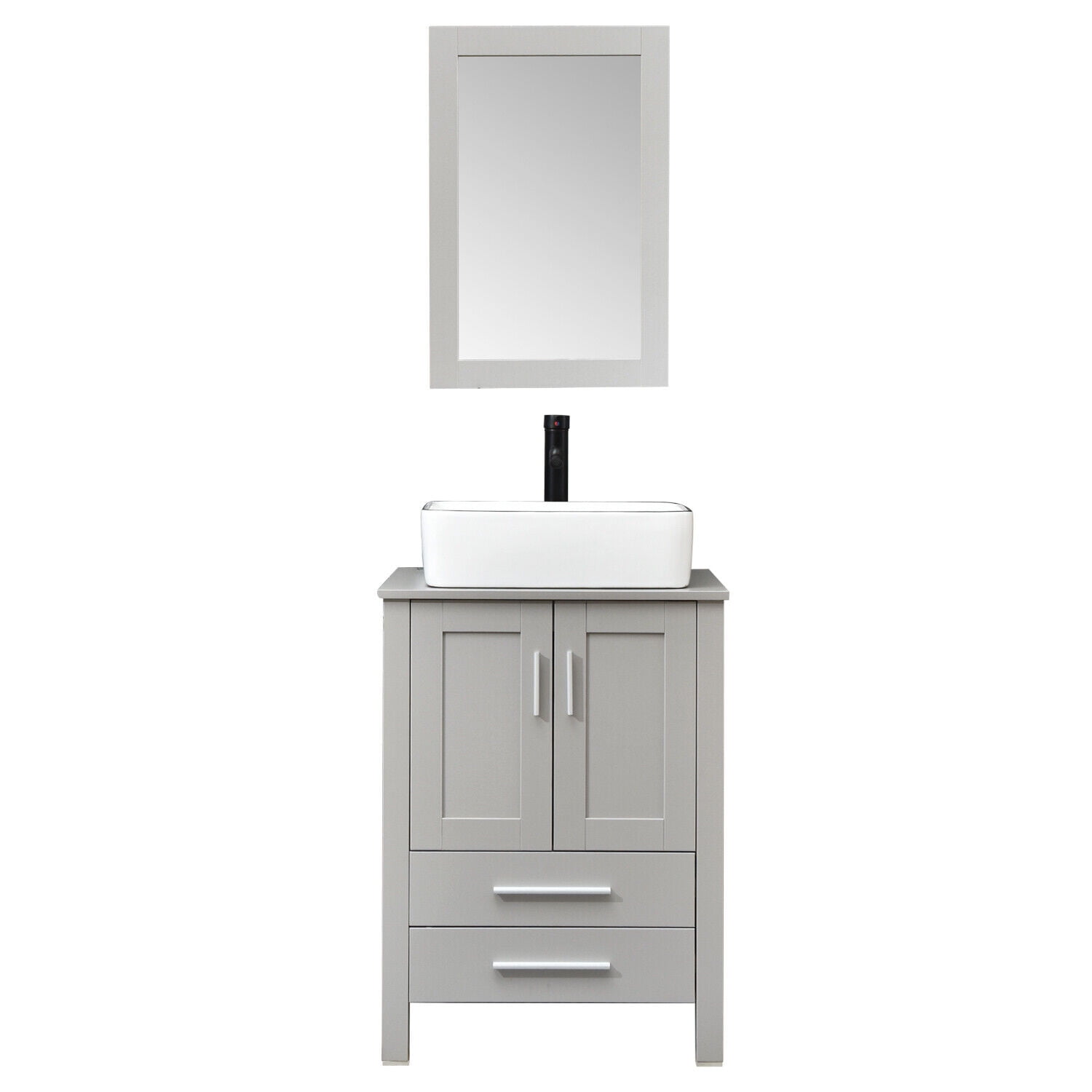 Wonline 24-Inch Bathroom Vanity Set With Sink & Faucet - Wall Mounted, Space-Saving Combo 8 thumbnail image
