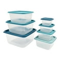 thumbnail image 4 of Mainstays 14 Piece Teal Plastic Food Storage Set, Teal Ombre, Ideal Use for Meal Prep and Batch Cooking, 4 of 7