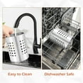 thumbnail image 3 of Iaukyu Stainless Steel Kitchen Utensil Holder Flatware Cylinder Silverwares Draining Organizer Drying Rack with Round Drain Holes for Forks, Knives, Spoons, Chopsticks, 3 of 7